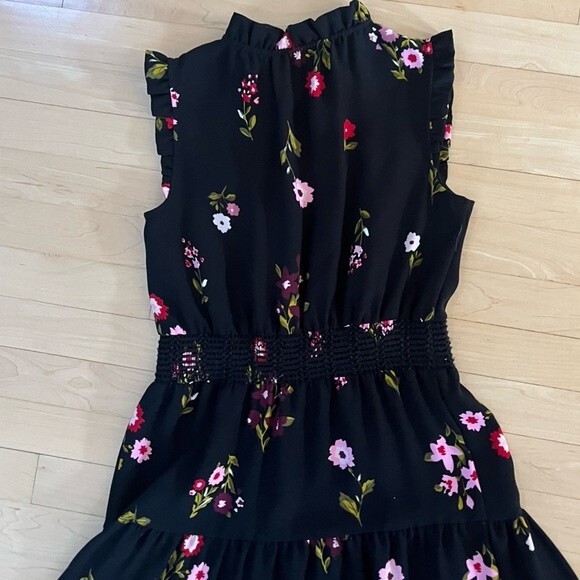 Kate Spade In Bloom Smocked Waist Dress in Ma Cherie Blackmulti XS NWOT - Picture 7 of 13